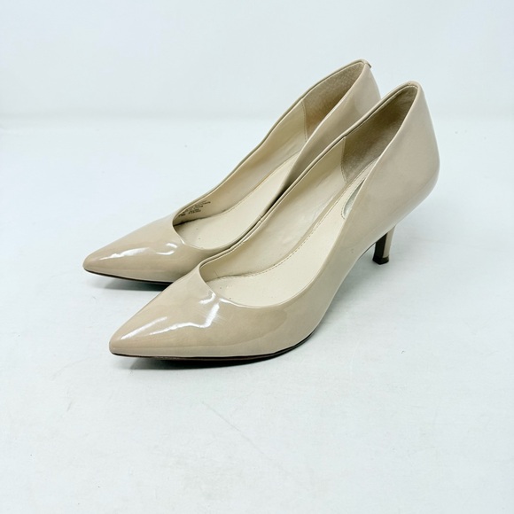 Alfani Nude Patent Leather Pointed Toe Heels Size 7.5 - Picture 1 of 10